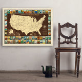 63 National Parks: Map Of USA - Art Print, 30x40
