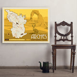 Map of Arches National Park - Art Print, 30x40
