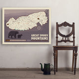 Map of Great Smoky Mtns National Park - Art Print, 30x40