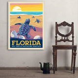 Florida: Sea Turtle Hatchling Habitats - Art Print, 30x40