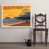 Santa Monica Pier: Sunset - Art Print, 30x40