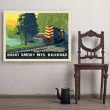 Great Smoky Mountain Railroad: Diesel Train - Art Print, 30x40