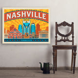 Nashville Landmarks (Horizontal) - Art Print, 30x40