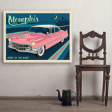 Memphis, TN: Pink Caddy (Horizontal) - Art Print, 30x40