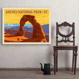 Arches National Park: Delicate Arch Sunset (Horizontal) - Art Print, 30x40