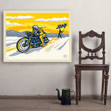Salt Flat Motorcycle Racer - Art Print, 30x40