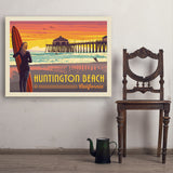 Huntington Beach, California - Art Print, 30x40