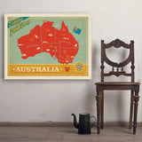 Australia: Explore Down Under Map - Art Print, 30x40