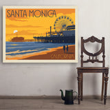 Santa Monica Pier: Sunset - Art Print, 36x48