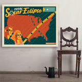2024 Total Solar Eclipse Map - Art Print, 36x48