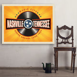 Music City: Vinyl Record (Horizontal) - Art Print, 36x48