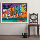 Memphis, TN: Picture Letters - Art Print, 36x48