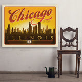 Chicago: Horizontal Skyline - Art Print, 36x48