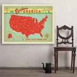 Map of the USA Print - Art Print, 36x48