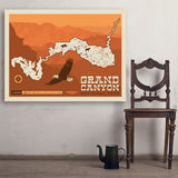 Map of Grand Canyon National Park - Art Print, 36x48