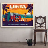 West Coast Surf Van (Pub Poster) - Art Print, 36x48