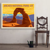 Arches National Park: Delicate Arch Sunset (Horizontal) - Art Print, 36x48