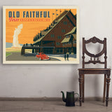 Yellowstone National Park: Old Faithful Inn - Art Print, 36x48