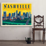 Nashville Sunset Skyline (Horizontal) - Art Print, 36x48