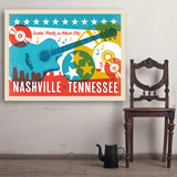 Lookin' Pretty In Music City (Horizontal) - Art Print, 36x48