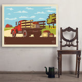 Vintage Apple Truck - Art Print, 36x48