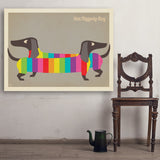 Mod Rainbow Dogs - Art Print, 36x48