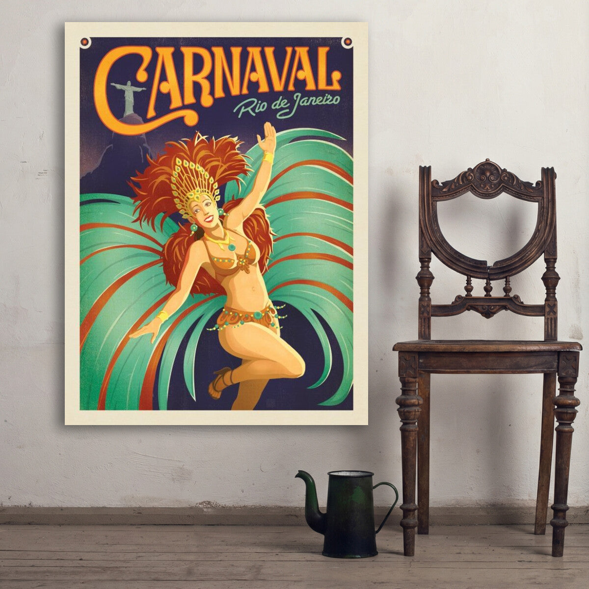 Brazil: Carnaval, Rio De Janeiro — Vintage Travel Poster | Art
