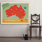 Australia: Explore Down Under Map - Art Print, 36x48
