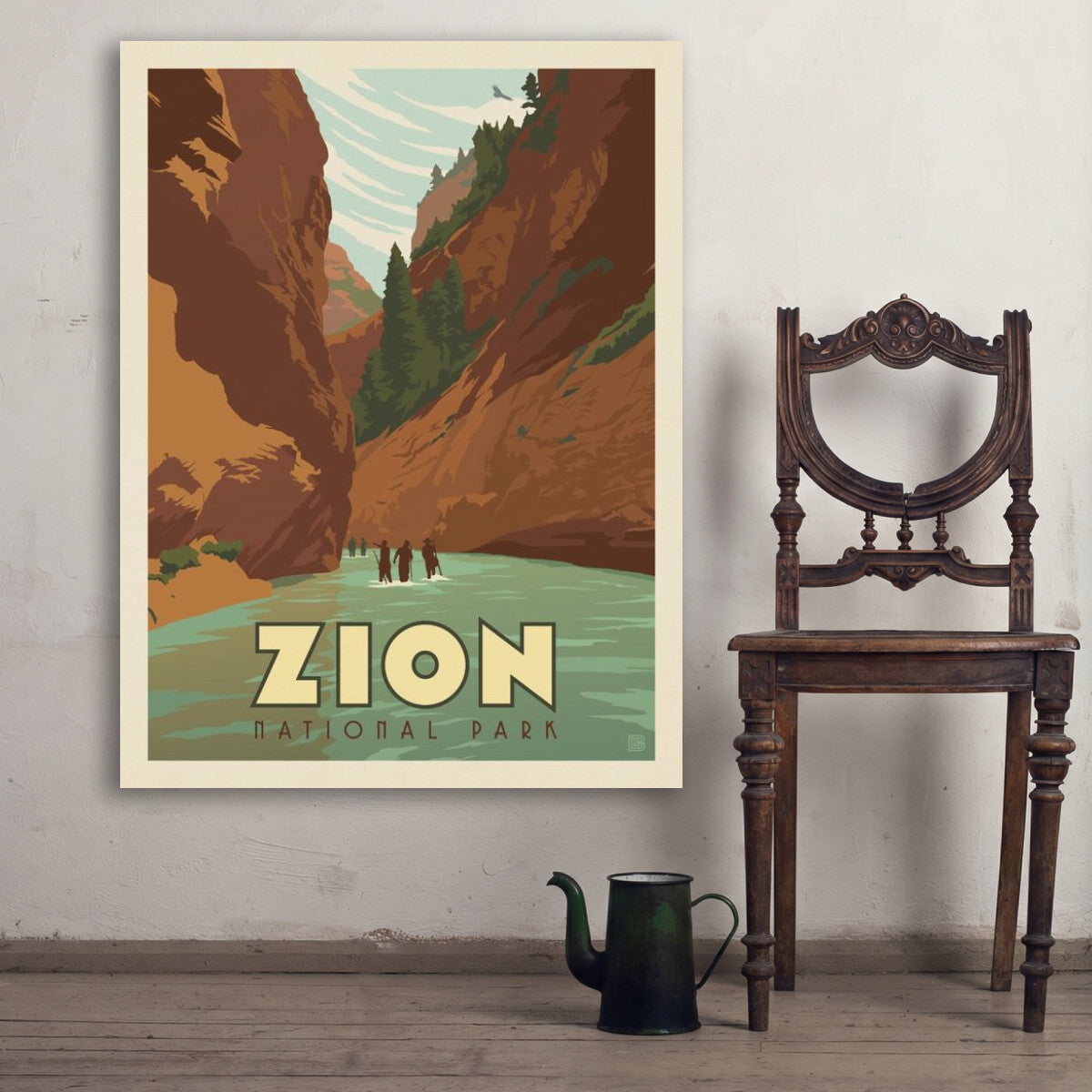 zion-national-park-hiking-the-narrows - 36x48 / Env