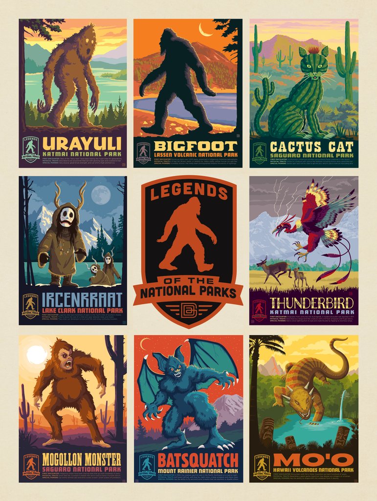 Legends Of The National Parks: Multi-Image Print 6 - Postcards - Artwork