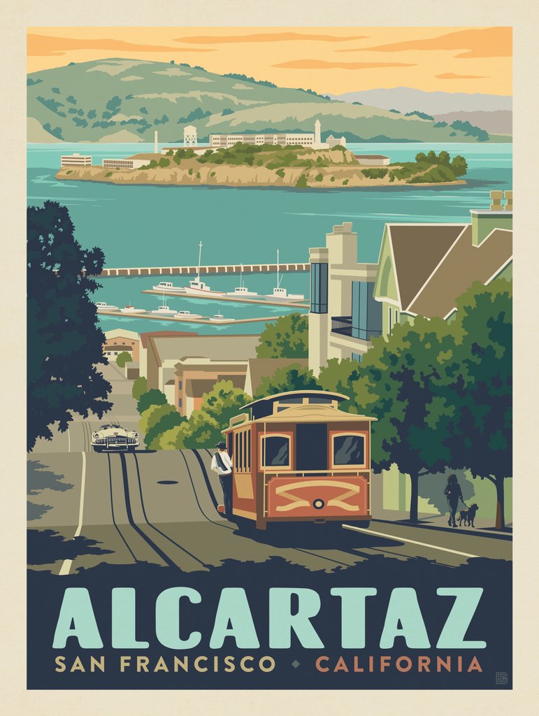 San Francisco: View Of Alcatraz - Art Print - Artwork