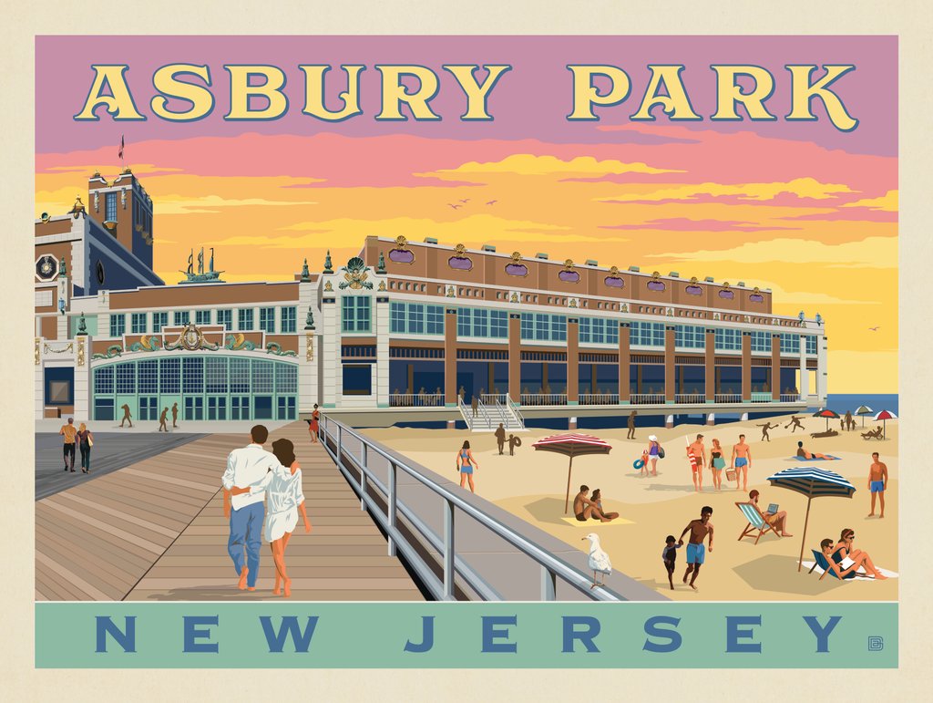 Asbury Park NJ - Metal Sign - Artwork