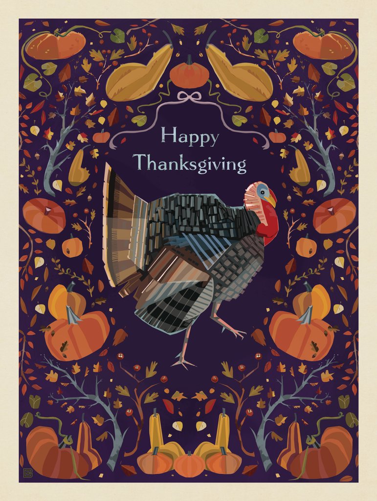 A Greeting Card: Happy Thanksgiving! - Notecards - Artwork