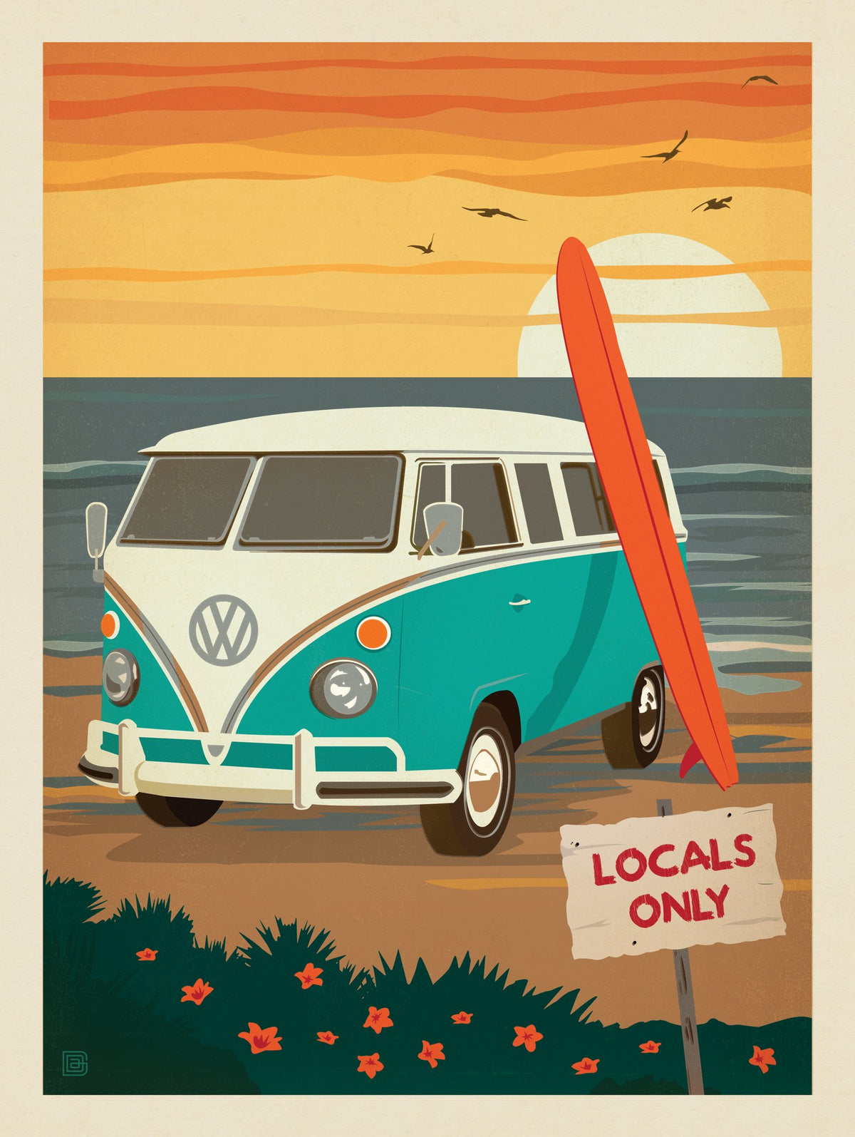 Locals Only: VW Surf Van - Puzzle - Artwork