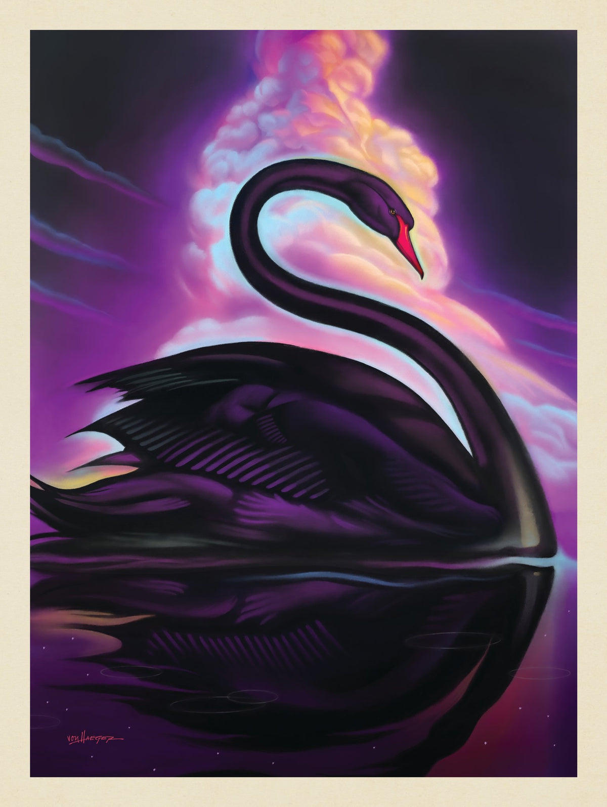   Pastel Painting: Black Beauty (Swan) - Puzzle - Artwork
