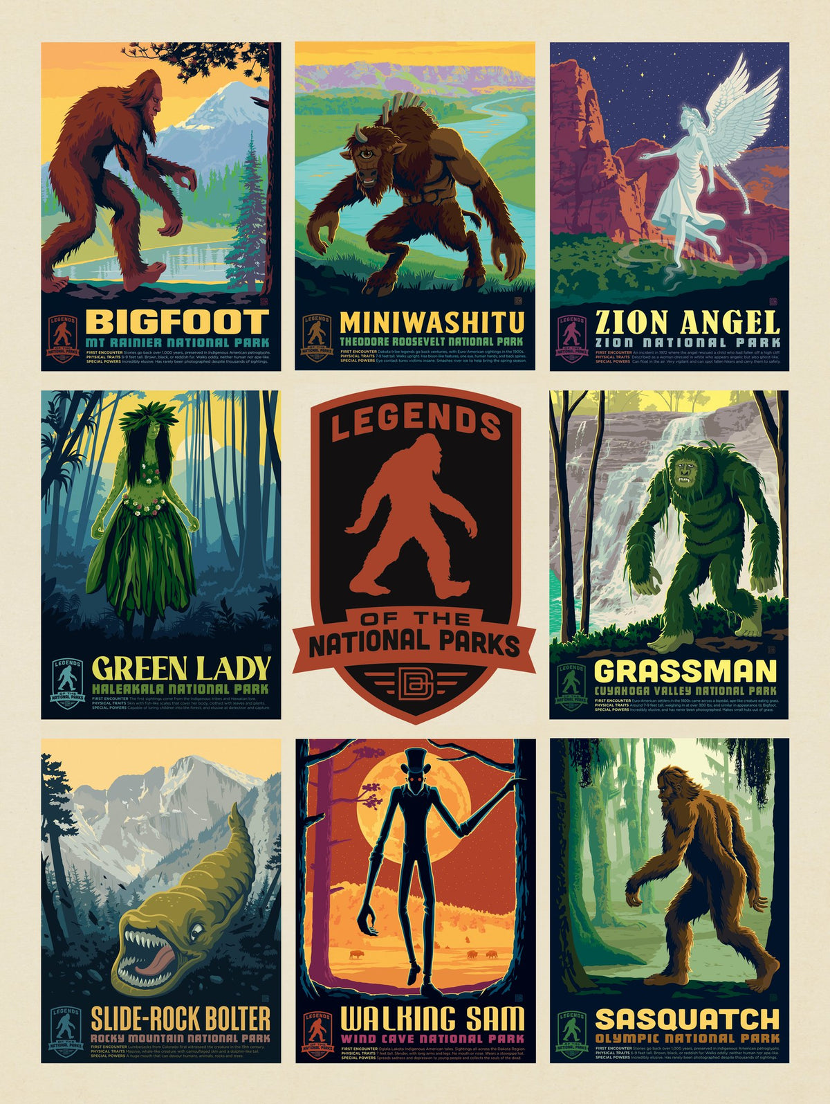 Legends Of The National Parks: Multi-Image Print 3 - Puzzle - Artwork