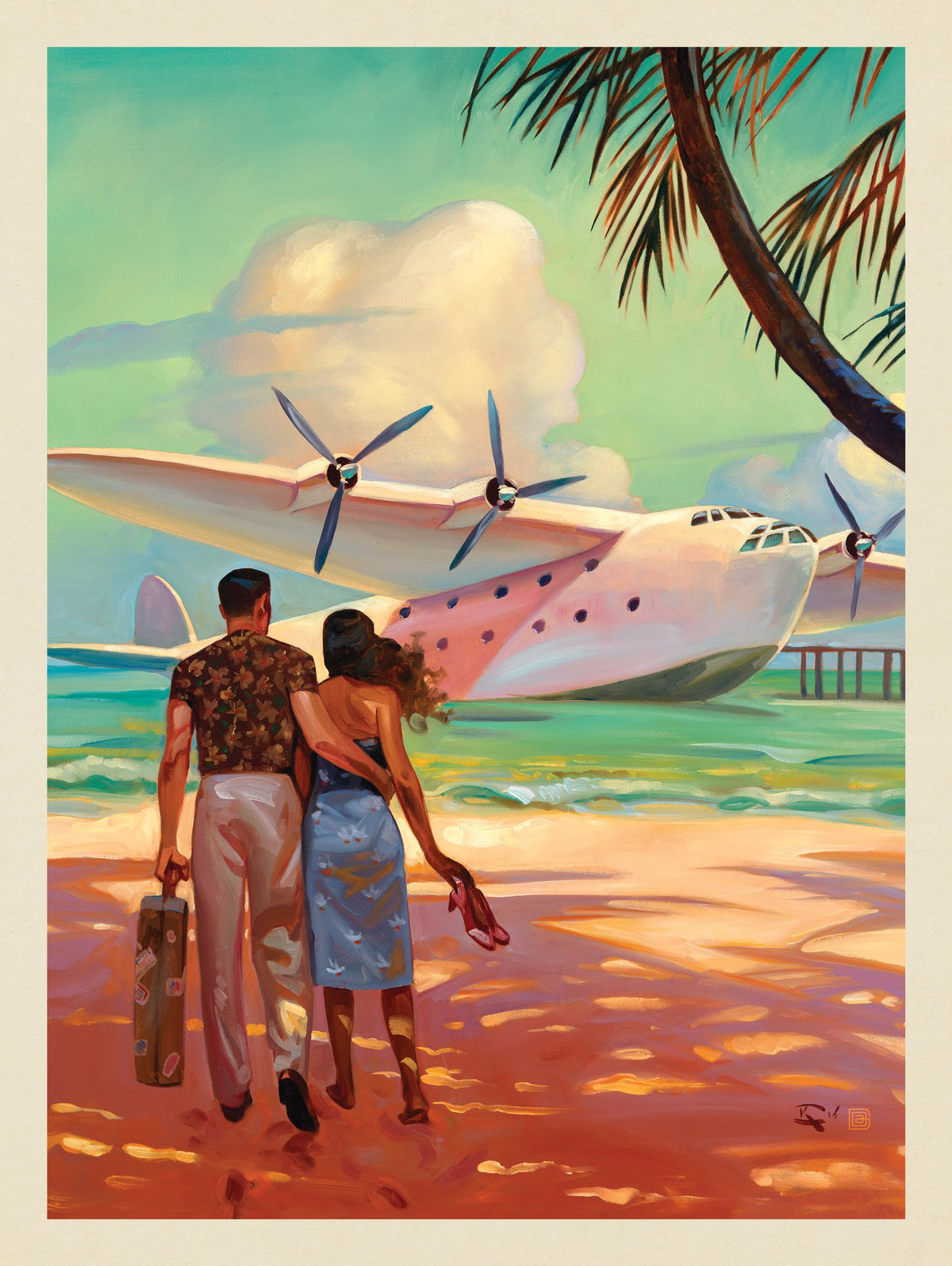 Oil Painting: Travel By Seaplane - Puzzle - Artwork