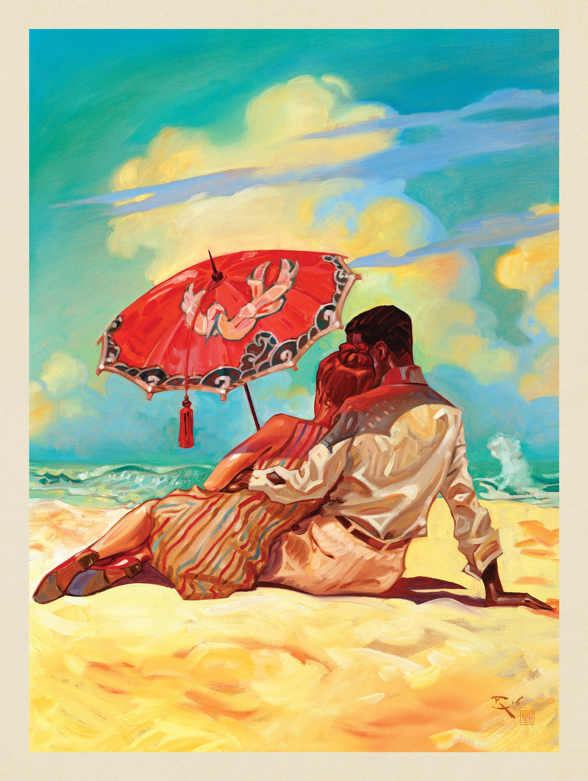 Wall Calendar 08-August: Summer Love - Puzzle - Artwork