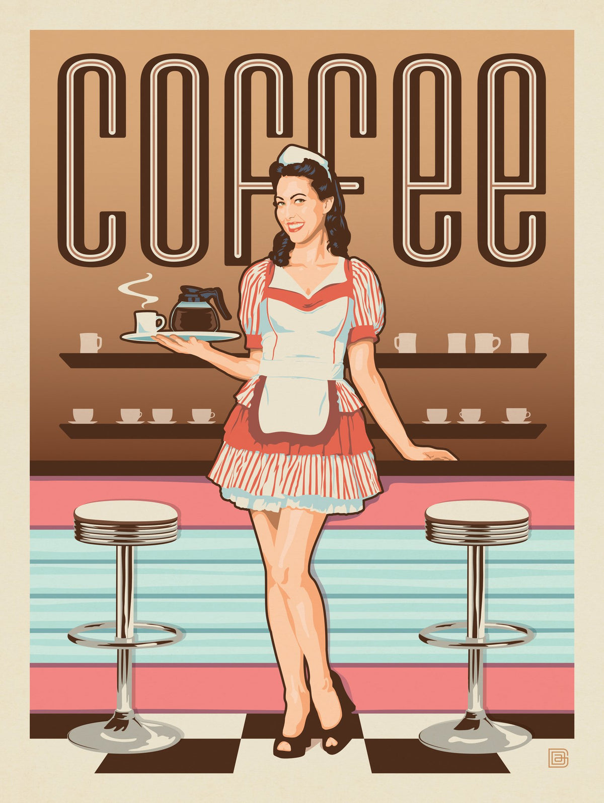 Coffee: Classic American Diner - Puzzle - Artwork