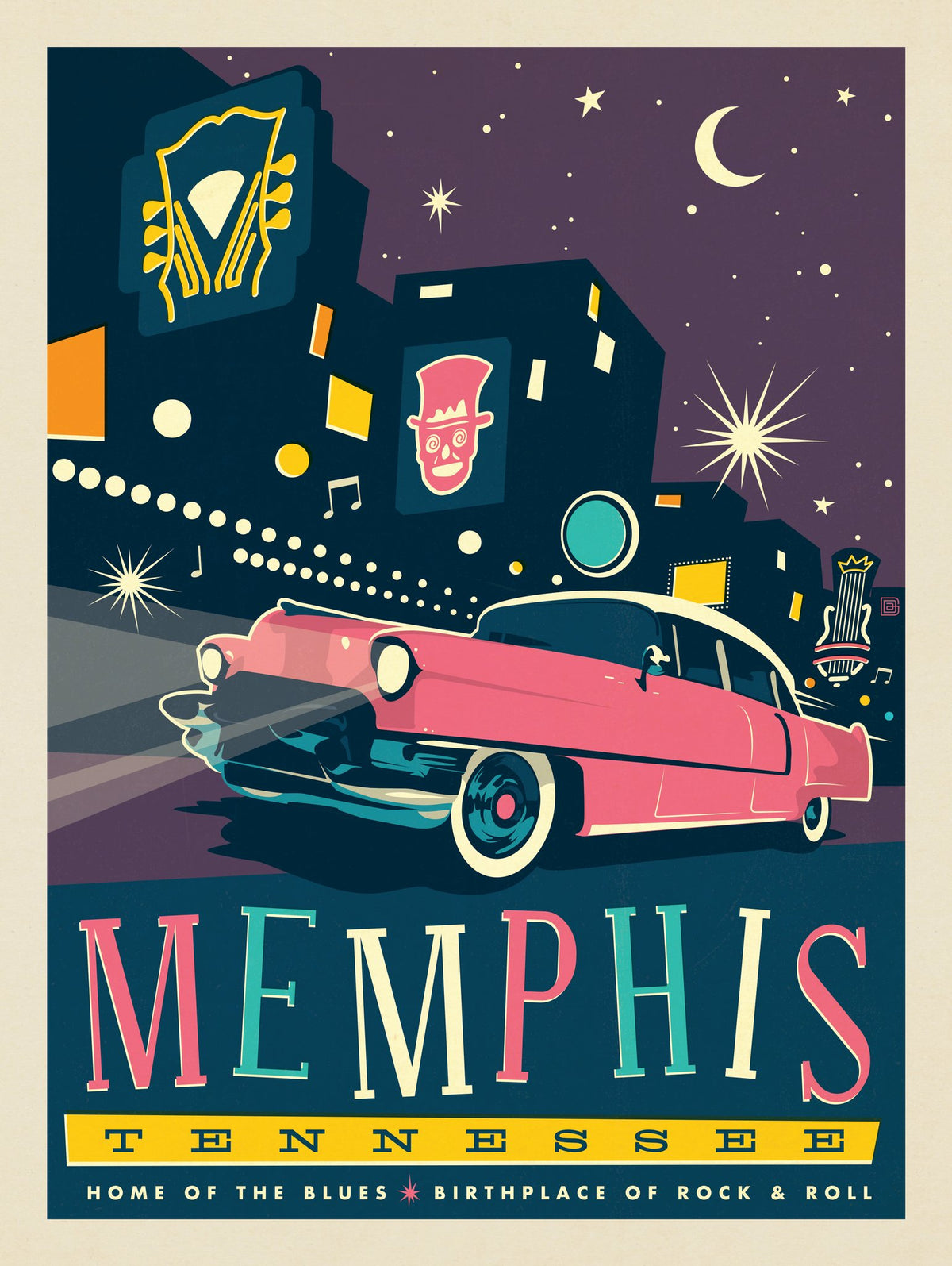 Memphis, TN: Vintage Beale Street - Puzzle - Artwork