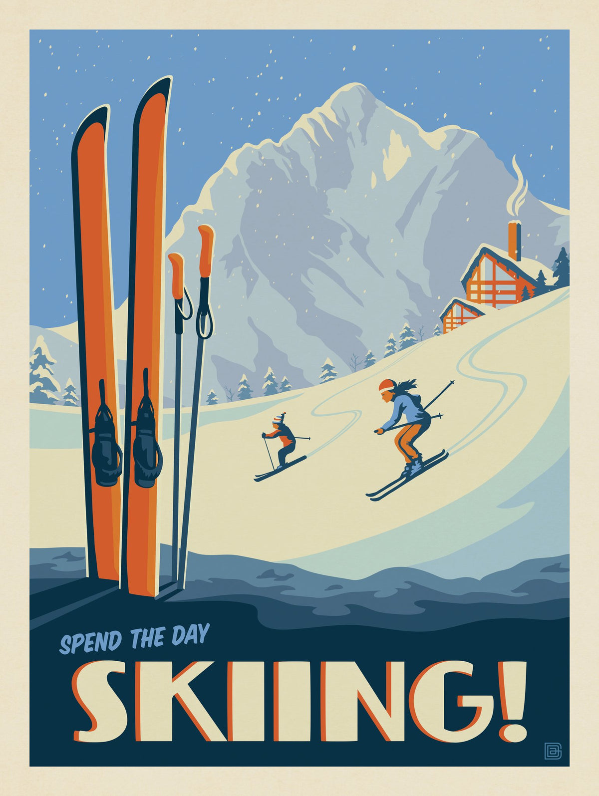 Classic Ski Design: Spend The Day Skiing!  - Puzzle - Artwork