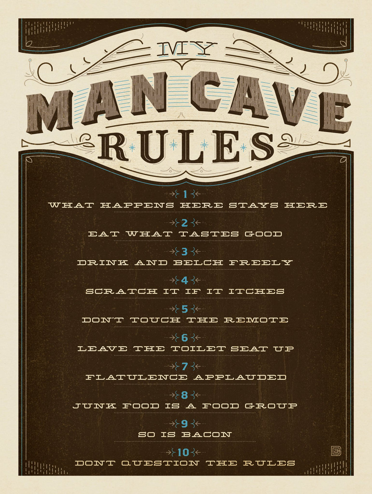 Man Cave Rules - Puzzle - Artwork