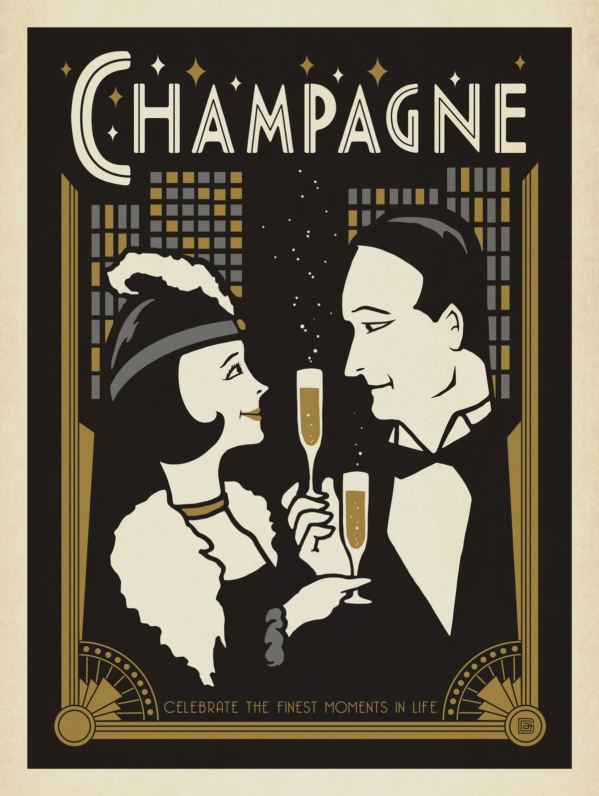 Champagne, Art Deco Style - Puzzle - Artwork
