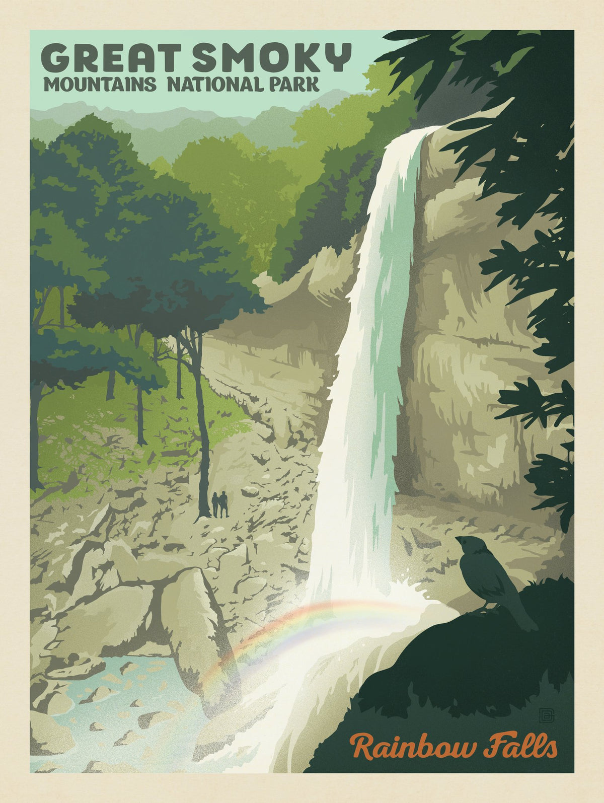 Great Smoky Mountains National Park: Rainbow Falls - Puzzle - Artwork