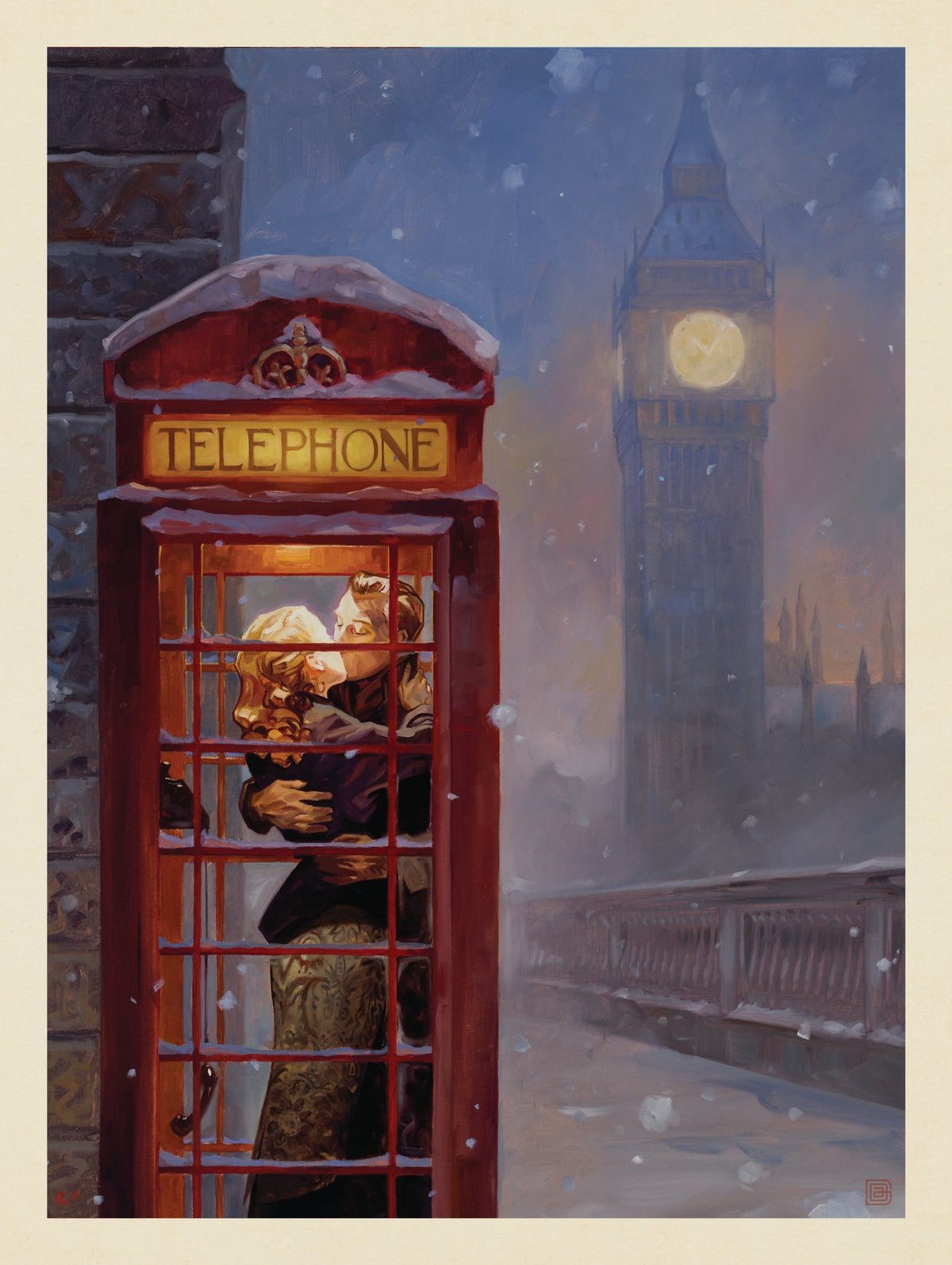 Oil Painting: London Phone Booth - Puzzle - Artwork