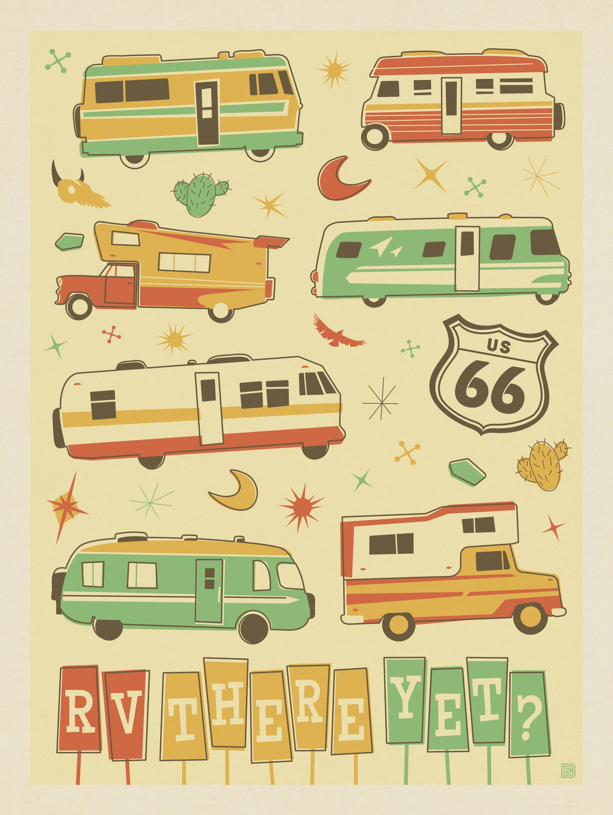 RV There Yet? (Trailer Pattern Print) - Puzzle - Artwork