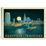 Nashville Riverfront Skyline at Night - Canvas, Canvas