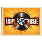 Music City: Vinyl Record (Horizontal) - Canvas, Canvas