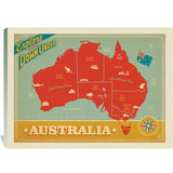 Australia: Explore Down Under Map - Canvas, Canvas