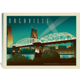 Nashville Skyline: Pedestrian Bridge, Horizontal - Canvas, Canvas